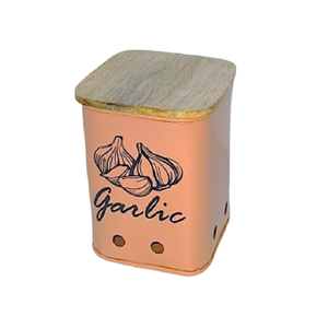 Recipiente de Metal y Estaño para Almacenar Ajo, para Uso en la Cocina del Hogar, Regalos, Color Verde, Tapa de Bambú, Caja Beige, para Mantequilla, Té, Café, Azúcar - Product Image 1