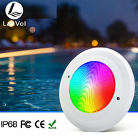 Nouvelle conception de lampe LED pour piscine, étanche IP68, 12W, 18/24W/35W, RGB, couleur unique, AC/DC12V, montage en surface, lumière subaquatique