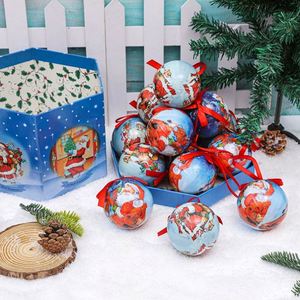 Decoraciones para fiestas, pegatinas de dibujos animados de Papá Noel, colgantes de bolas impresas, modelo 75 290 Bc, 14 piezas, árbol de Navidad - Product Image 3
