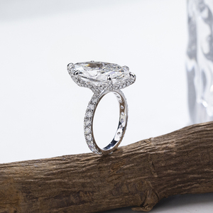 Messi Jewelry MSR-2117 18k Marquise Cut Lab Grown <b>Diamond</b> <b>Ring</b> Engagement <b>Ring</b> - Product Image 5