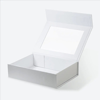 Boîte cadeau en carton rigide pliable avec logo personnalisé de luxe, fermeture magnétique et fenêtre transparente