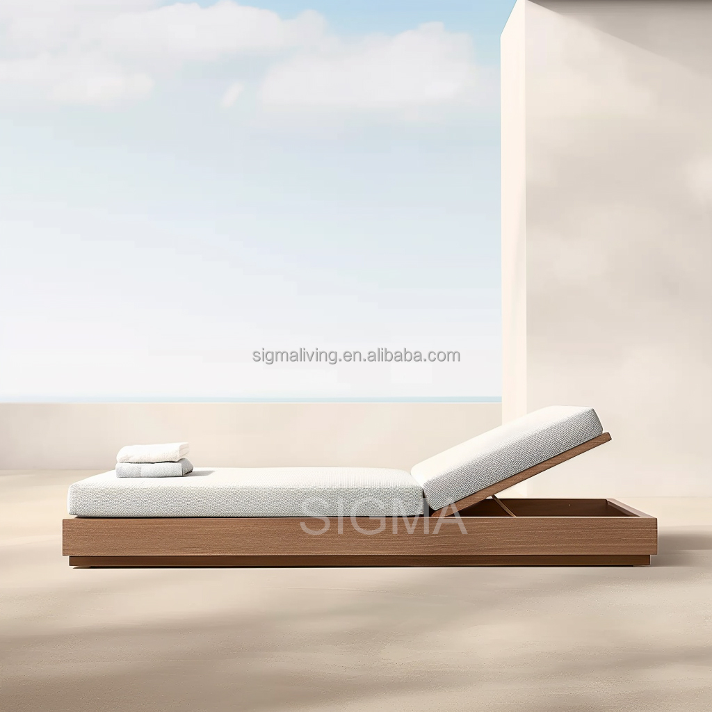 SIGMA Outdoor Teak Furniture Sun Lounge Bed Outdoor Teak Patio Furniture