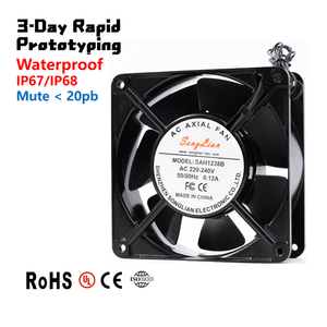 Ventola di Raffreddamento Assiale Industriale ad Alta Temperatura 120x120x38mm con Cuscinetti a Sfera, Brushless, AC 100-240V, OEM ODM, in Lega di Alluminio - Product Image 2