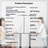 Lampe de table LED simple à intensité variable USB, protection oculaire, 5 modes d'éclairage, design moderne en aluminium flexible à clipser