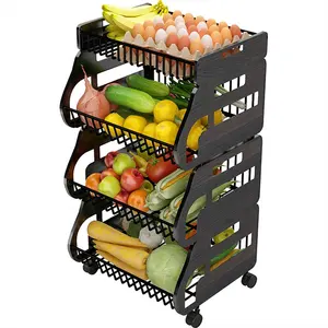 方便可旋转蔬菜5层可移动多层整理器旋转方形库存厨房水果架储物篮
