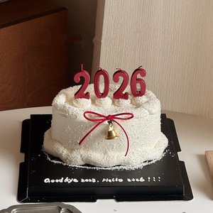 Honey And Sweetness 2026 Digital <b>Candle</b> Cake Plugin <b>Red</b> New Year Spring Festival Decoration - Product Image 3