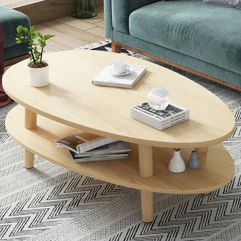 Mesa de té sencilla personalizable, mueble de centro de sala de estar, madera MDF, 2 capas, venta al por mayor de fábrica