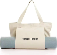 Sac de transport pour tapis de yoga en coton de grande taille, plusieurs couleurs, avec poches et bandoulière