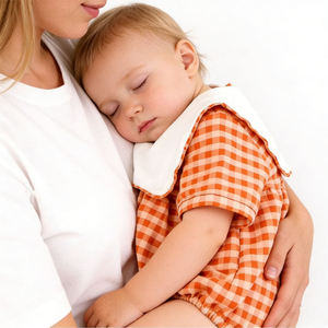 Conjunto de Verano Transpirable y Suave de Alta Calidad, 100% Algodón Tejido a Cuadros, Mameluco de Manga Corta <span class=keywords><strong>para</strong></span> Bebés Recién Nacidos - Product Image 3