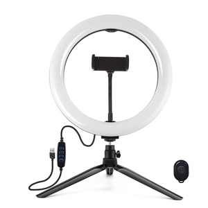 PULUZ 10.2 pouces 26cm alimenté par USB 3 modes à intensité variable double température <span class=keywords><strong>de</strong></span> couleur LED anneau <span class=keywords><strong>de</strong></span> lumière diffuse incurvé pour Vlogging Selfie - Product Image 5
