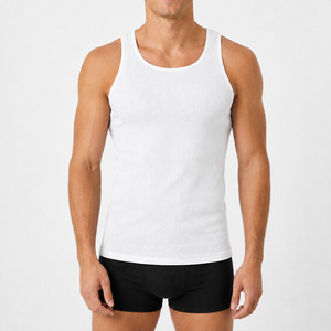 Canotta da <span class=keywords><strong>Uomo</strong></span> Senza Maniche in Cotone a Costine, Alta Elasticità, Morbida e Traspirante, Personalizzabile, per Uso Quotidiano e Palestra - Product Image 3