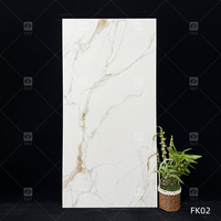 Carrelage en Grès Cérame Mat Aspect Marbre Blanc Calacatta Gold 60x120 pour Sol