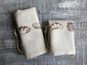 Sac à pain réutilisable en coton et <span class=keywords><strong>lin</strong></span> personnalisé, grande capacité, sac de rangement pour sandwichs, sac de rangement pour aliments, lavable, portable, sac d'emballage pour collations de cuisine - Product Image 2