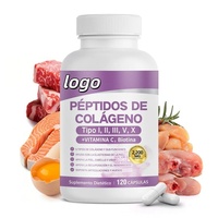 Collagène Peptides Types I II III V X avec Vitamine C & Biotine 2200 mg 60 Capsules pour la Peau, les Articulations, les Cheveux et les Ongles