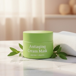 Pot cosmétique en verre vert mat de haute qualité avec bouchon à vis sécurisé, idéal pour la crème pour le visage, la crème pour les yeux, le sérum et l'emballage des soins de la peau - Product Image 1