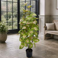 Planta Artificial de Hiedra de 100 cm (3.3 pies) al por Mayor, Ecológica, Resistente a los Rayos UV, Enredadera Verde Artificial en Maceta para Hogar y Oficina