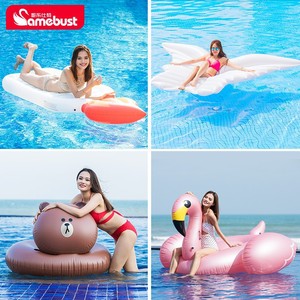 Flotador inflable Samebust con forma de unicornio, flamenco y arcoíris para piscina, juguete acuático para diversión en la playa. - Product Image 4