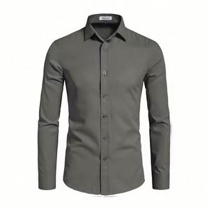 Design Men's Black White Dress Shirts Regular Fit Long Sleeve Brand Shirt Men Polyester Business Breathable Formal Shirts - Product Image 4