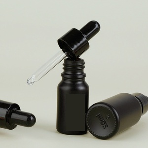 Botella de Vidrio con Gotero para Aceite Esencial de Barba, Color Negro Esmerilado, de Lujo, con Tapa - Product Image 3