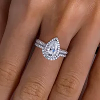 Bague de Noël MuShan en argent sterling 925 plaqué or 18 carats avec moissanite, bijoux de luxe brevetés MST, idéale pour un cadeau d'amie