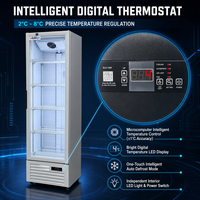 Vitrine réfrigérée commerciale verticale à température unique avec ventilateur mécanique, logo personnalisé et serrure