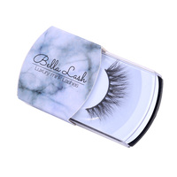 Boîte d'emballage de faux cils de luxe avec Logo personnalisé, boîte vide en papier de marbre blanc pour cils
