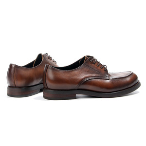 Chaussures habillées en cuir véritable marron pour hommes, à bout rond, fabriquées à la main, pour le bureau et les occasions formelles - Product Image 4