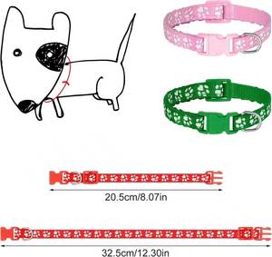 Wholesale Multi-colors Paw Print Adjustable Nylon Cat <b>Collar</b> - Product Image 3