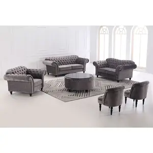 Европейская мебель для гостиной Divan, классический тканевый диван Chesterfield