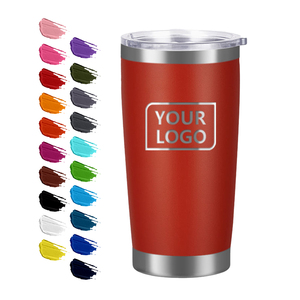 Custom Powder Coated 20oz Stainless Steel Double Wall Tumbler Vacuum Insulated <b>Reusable</b> Travel Coffee Mug Lid <b>Straw</b> 12-24 Hours - Product Image 1