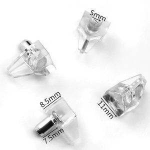 Soportes de cristal Xiangzhen de 5 mm, 8,5 mm y 11 mm, separadores de plástico transparente para estantes de vidrio de gabinetes de cocina - Product Image 1