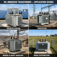 Transformateur de distribution d'énergie électrique immergé dans l'huile 20KV 50KVA 100KVA 150KVA 200KVA 250KVA 300KVA 400KVA 450KVA 500KVA