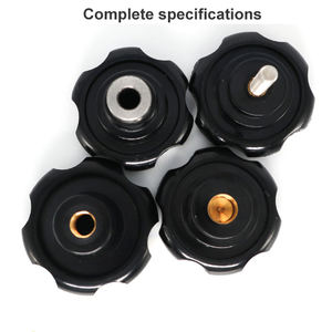 Bouton <span class=keywords><strong>de</strong></span> serrage en bakélite à <span class=keywords><strong>tête</strong></span> noire ondulée <span class=keywords><strong>de</strong></span> 50 mm avec filetage femelle M12 en plastique bakélite - Product Image 6