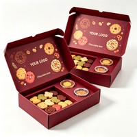 Faltbare Keks- und Schokoladenbox mit Sojatinte-Design und Saucenfach, recycelbare Snack-Geschenkboxen für Cupcakes, Macarons, Donuts, Kekse und Kuchen