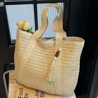 Sac en tissu tressé en herbe, nouveau style, sac à bandoulière polyvalent et décontracté, sac fourre-tout pour femme