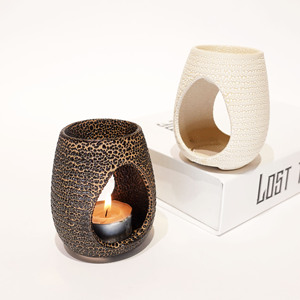 Diffuseur d'aromathérapie en céramique, brûleur d'encens avec texture de glaçure craquelée pour la décoration de la maison - Product Image 1