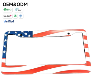 Bingkai Plat Nomor Mobil Custom Cetak Bendera Amerika Sampel Gratis MOQ Rendah Untuk Bingkai Plat Nomor Mobil Custom - Product Image 1