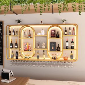 L'armadietto del vino illuminato sulla parete del bar, il portabottiglie montato a parete la vetrina appesa <span class=keywords><strong>al</strong></span> <span class=keywords><strong>muro</strong></span> nella sala da pranzo - Product Image 3