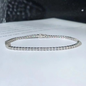 Custom 9K 10K 14K 18K Gold Lab Grown Diamond Tennis <b>Bracelet</b> Flower Halo Pave Link Jewelry for Women - Product Image 1