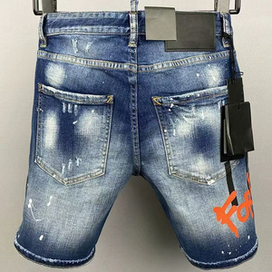 Pantaloncini <span class=keywords><strong>Estivi</strong></span> Traspiranti in Denim con Bottoni per <span class=keywords><strong>Uomo</strong></span>, Stile Casual Americano, Larghi e Dritti, Lunghezza Media - Product Image 2