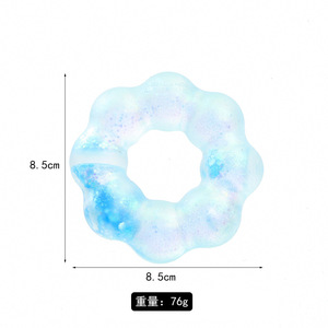 Pulsera Sensorial Antiestrés de Donut con Flores Brillantes, Juguete Blandito TPR Elástico para Apretar y Aliviar el Estrés - Product Image 5