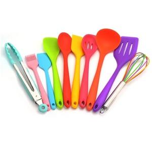 Colorful 10-Piece <b>Silicone</b> Kitchenware Set Non-Stick Pot with Environmental Protection Cooking Shovel <b>Tool</b> Utensils - Product Image 2