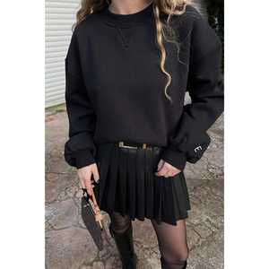 Sudadera Negra Básica Extra Grande para Mujer con Capucha, Sudaderas y Hoodies Extra Grandes Cómodos - Product Image 3