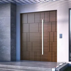 Современная внешняя большая Поворотная дверная система наружная главная входная деревянная металлическая Поворотная дверь