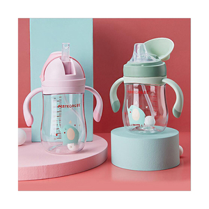 Vaso con Pajita Antiderrames, Botella de Agua con Asa y Correa, Vasos de Entrenamiento con Pajita para Bebés - Product Image 1