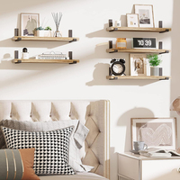Ensemble de 5 étagères flottantes en bois de style rustique pour la décoration de la maison, les chambres, les salons, les cuisines, le garage, étagère murale de rangement