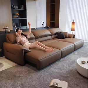 Set di Divani in Pelle di Prima Qualità con Movimento Elettrico, Reclinabili in Stile Italiano Moderno per Arredamento di Ville <span class=keywords><strong>e</strong></span> Hotel di Lusso - Product Image 1