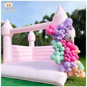 Thương mại trắng Macaron đám cưới Inflatable lâu đài cho người lớn và trẻ em thời trang <span class=keywords><strong>bouncy</strong></span> giường cho thuê cho các bên - Product Image 1