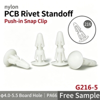 Entretoise industrielle en nylon à encliquetage pour PCB, 5 mm, 4 mm, trou PCB 5,5 mm, fixation double verrouillage pour châssis, clip à aile unique, PA66, RoHS