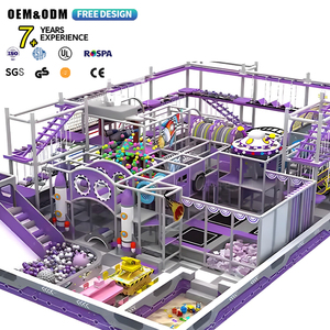 Peralatan taman bermain dalam ruangan anak-anak bertema kustom untuk anak-anak dengan perosotan pesawat ruang angkasa lembut dan Planet pendaki untuk Sci Fi zona permainan - Product Image 1
